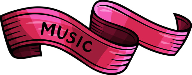  Musical title ribbon doodle icon