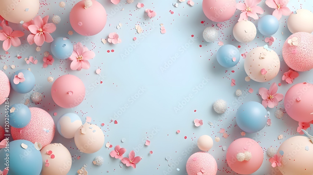 Aufkleber pastel colored birthday greeting card featuring a clean minimalist design with decorative elements s