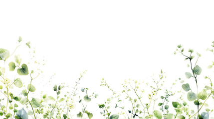 serene nature inspired watercolor border featuring twisting vines and delicate greenery, perfect for adding fresh touch to any design