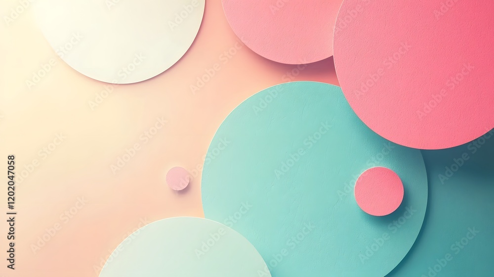 Poster soft pastel birthday card featuring a clean minimalist design with a wide open space in the center f
