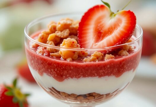 Berry Love Parfait: Romantic dessert with heart-shaped garnish