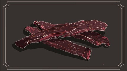 Beef Jerky Outline Icon Vector Isolated