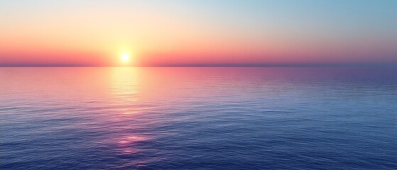 Serene sunset over calm ocean waters.