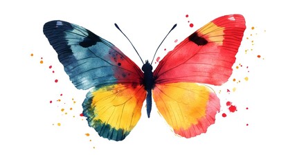 Colorful Butterfly with Vibrant and Delicate Wings on White Background