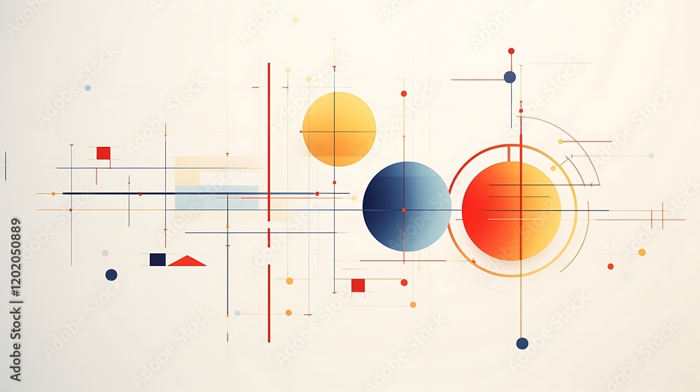 Poster abstract geometric design: a captivating and minimalist composition featuring a striking interplay o