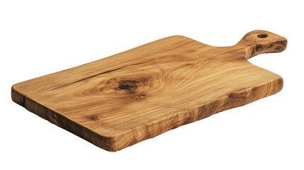 Elegant Wooden Cutting Board on White Background: A Simple Yet Polished Kitchen Essential