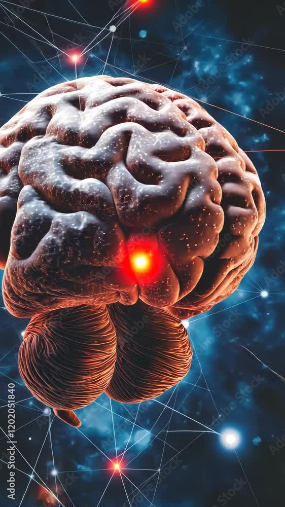 Poster neural connections illuminate brain activity and cognition in an abstract digital artwork of the hum
