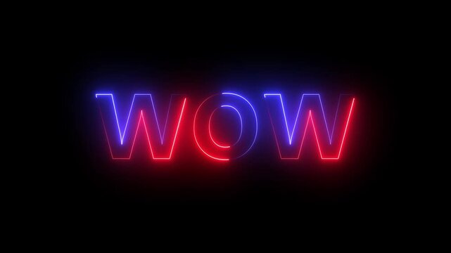 Wow neon sign animation Neon Dreams A Burst of Wow Isolated Colorful Neon Text Wow Glow Up Vibrant Neon Wonders Flicker & Shine Neon New Year - Powered by Adobe