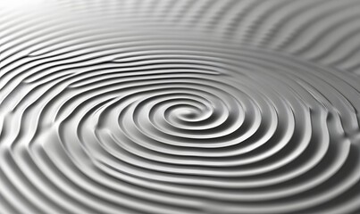 Fototapeta premium Abstract grayscale 3D fingerprint whorl pattern.