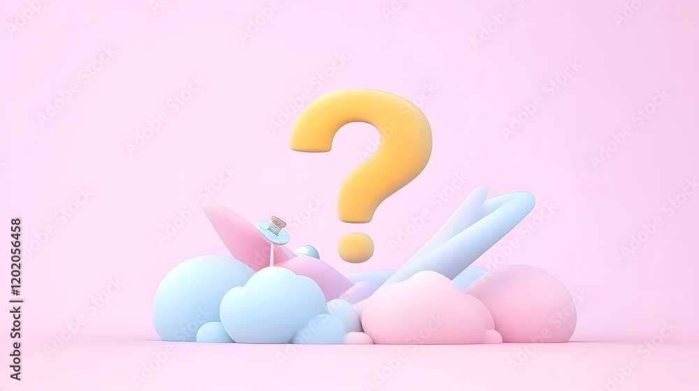 Poster minimalist lavender gradient with question mark speech bubble