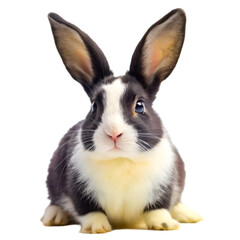 Obraz premium Black and white rabbit isolated on transparent background