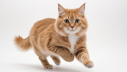 Obraz premium Fawn british longhair cat on grey background