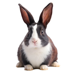 Obraz premium Black and white rabbit isolated on transparent background
