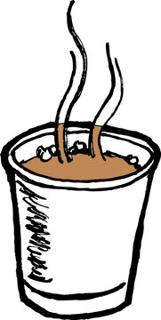 Cup of Coffee Hand Drawn Vector