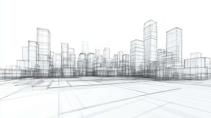 Obraz premium Architectural Design of a Futuristic City Skyline