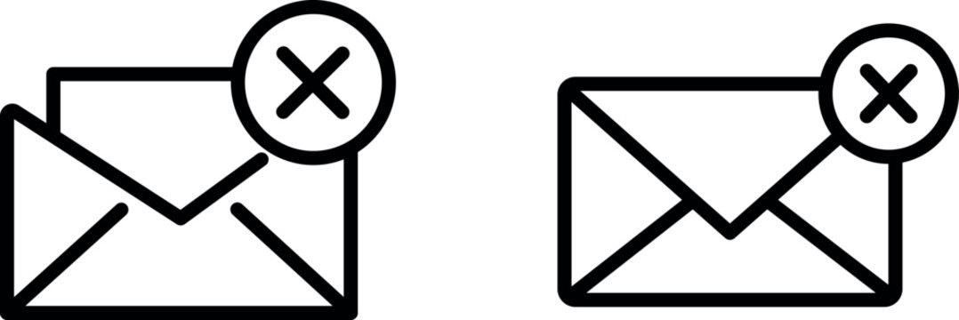 "Wrong Mail Vector Icon for Incorrect Email Notifications, Undelivered Messages, and Error Alerts"