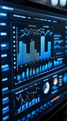 Digital Dashboard Displaying Data and Graphs