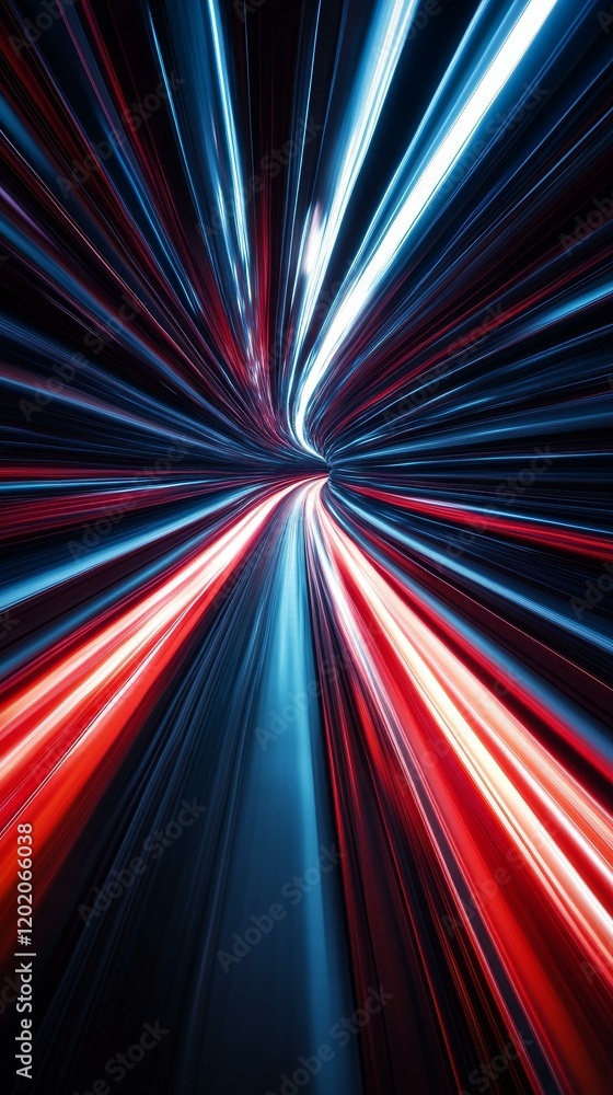 Poster abstract light trails of speed and movement