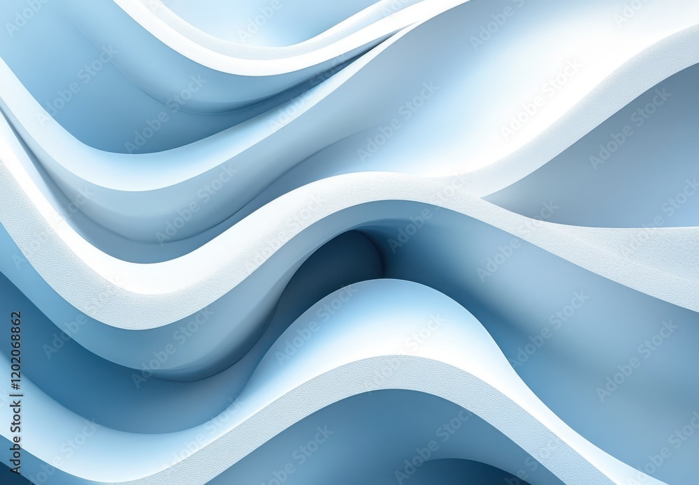 Poster soft blue waves of texture and light create a serene and calming atmosphere for backgrounds, designs