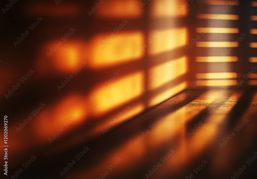 Aufkleber soft golden light casting intricate shadows on a textured surface, creating a warm atmosphere in an 