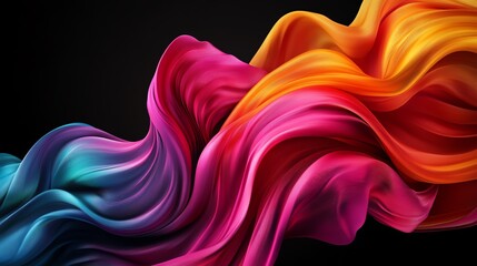 Obraz premium Vibrant silk waves in brilliant colors.
