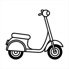 scooter motorbike silhouette Vector illustration white background