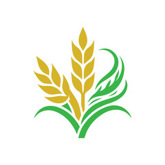 organic wheat grain icon. Vector wheat logo design