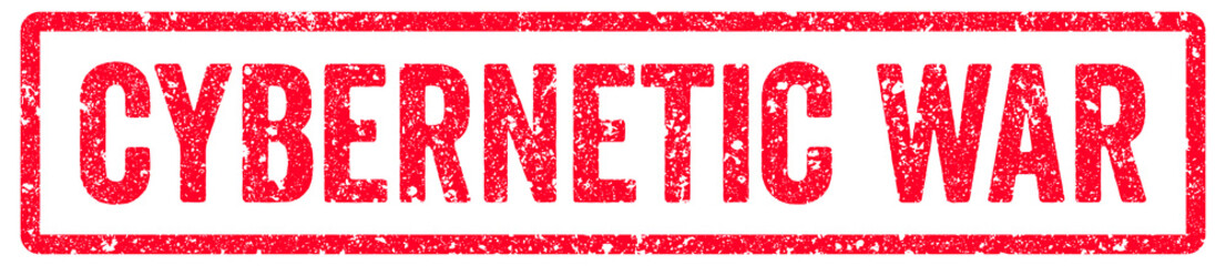 Cybernetic War Stamp Transparent Seal, Red Grunge Cybernetic War Word Rubber Stamp Seal