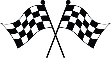 Crossed NASCAR car race flag racing car flag motorbike racing flag eps vector file