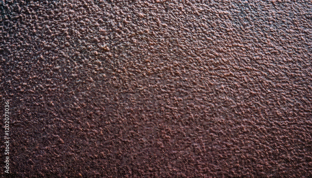 Aufkleber close-up of textured dark brown metallic surface with fine ripples and glossy reflections, ideal for