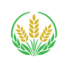 organic wheat grain icon. Vector wheat logo design