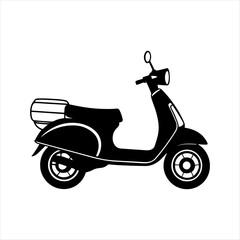 scooter motorbike silhouette Vector illustration white background