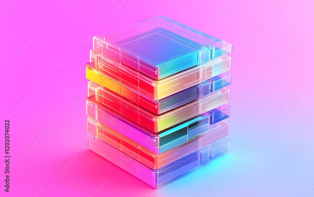 Aufkleber a stack of colorful, translucent layers creates a vibrant visual effect, showcasing modern design ae