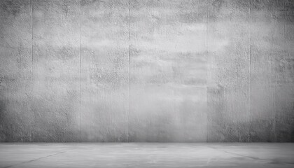 minimalistic gray concrete wall with subtle texture and empty floor for design, product display, or modern graphic background