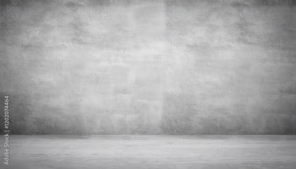 Poster minimalistic gray concrete wall with subtle texture and empty floor for design, product display, or 