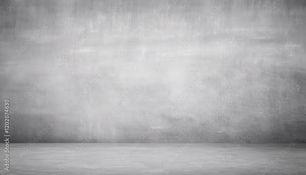 Poster minimalistic gray concrete wall with subtle texture and empty floor for design, product display, or 