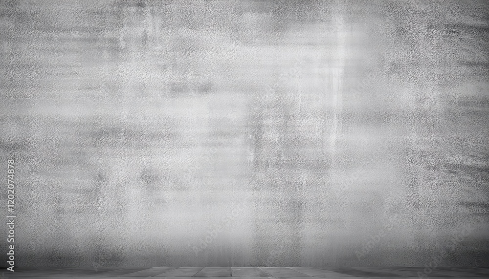 Fototapete minimalistic gray concrete wall with subtle texture and empty floor for design, product display, or 