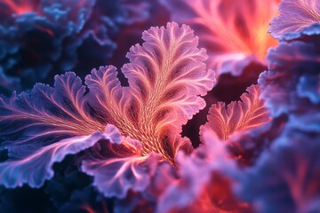 Obraz premium Abstract Floral Design In Vivid Pink And Blue Hues