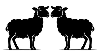 Sheep silhouette black and white  