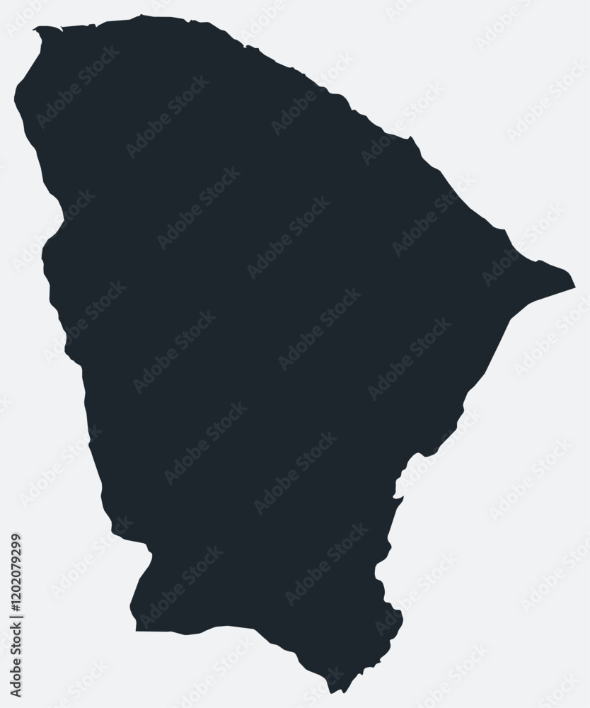 Poster ceara map. just a simple border map. shape of the state. flat blank ceara outline. vector boundary i