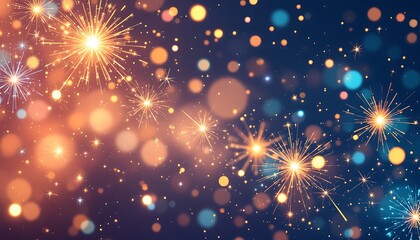 Sparkling Fireworks: A Festive Bokeh Night Celebration