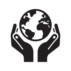 Hands Holding Earth Globe Vector Illustration for Earth Day Celebration,,