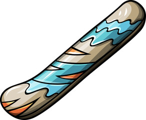 Doodle cartoon funny snowboard