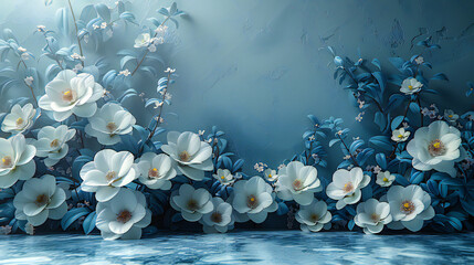 World map with floral background and bubbles featuring a spring blossom theme