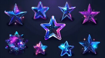 Obraz premium star icon collection