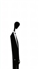 Abstract Silhouette of a Man in a Suit: A Minimalist Depiction of Modern Corporate Life
