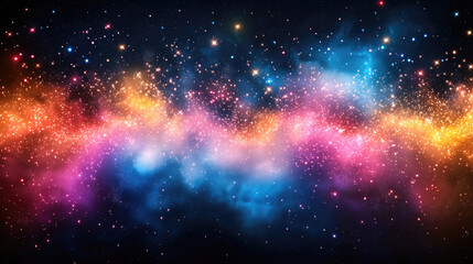 Fototapeta premium Colorful cosmic nebula with glittering stars in deep space