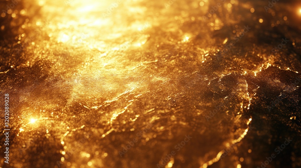 Poster abstract shimmering golden texture with bright illuminated surfaces and patterns