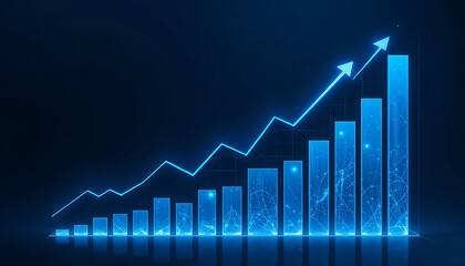 Strategy stock chart financial graph analysis market exchange on growth business technology background with money diagram trade investment or digital progress candlestick finance data global success 