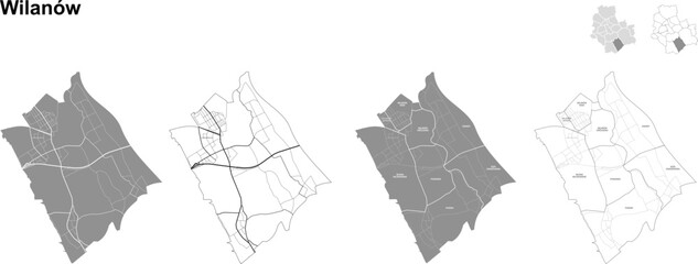 wilanów road map warsaw SVG